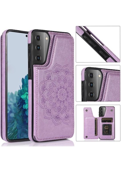 Samsung Galaxy S21 Artı Çift Düğmeler Pu Için Kart Tutucu Kılıf ile Cüzdan (Yurt Dışından) indirimleri