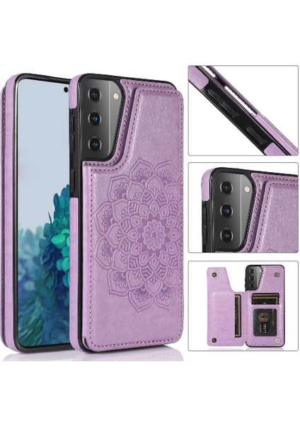 Samsung Galaxy S21 Kabartmalı Mandala Pu Için Kart Tutucu Kılıf ile Cüzdan (Yurt Dışından) fiyatları