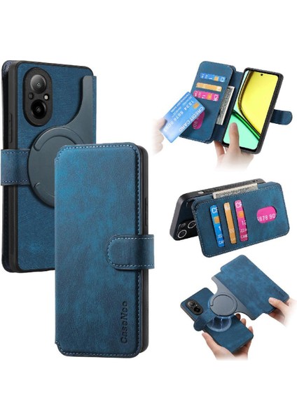 Realme C67 4g Cüzdan Retro Mıknatıs Koruyucu Malzeme Kartı Için Flip Case (Yurt Dışından)