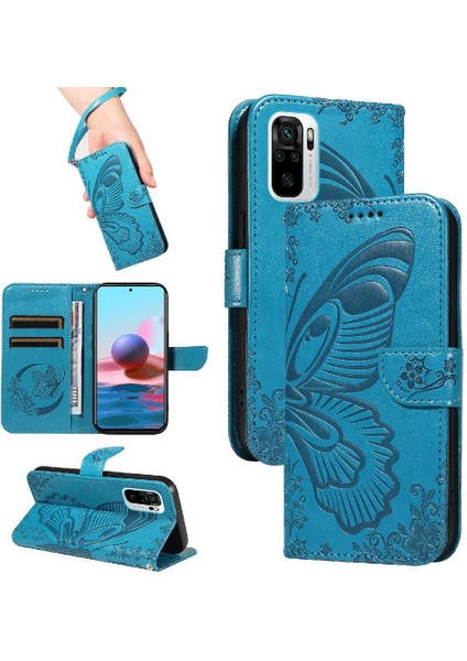 Xiaomi Redmi Not 10 Için Flip Case 4G/10S Ayrılabilir El Kayışı Kabartmalı (Yurt Dışından)