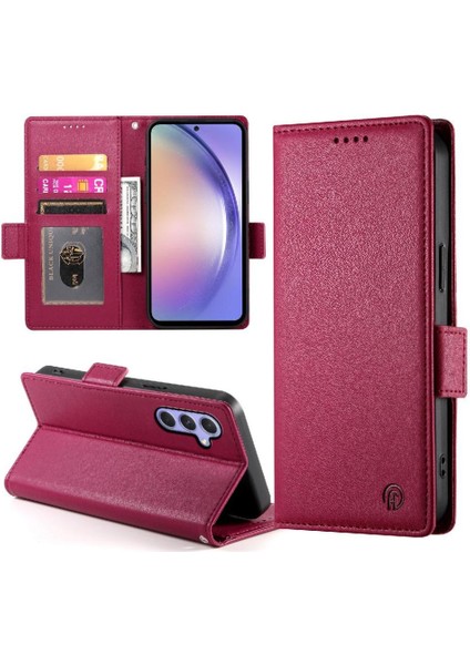 Samsung Galaxy A54 5g Için Flip Case Iş Cüzdan Kart Yuvaları Flip Case Günlük (Yurt Dışından) modelleri