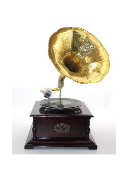 Ahşap Kare Gramofon Plak Çalar