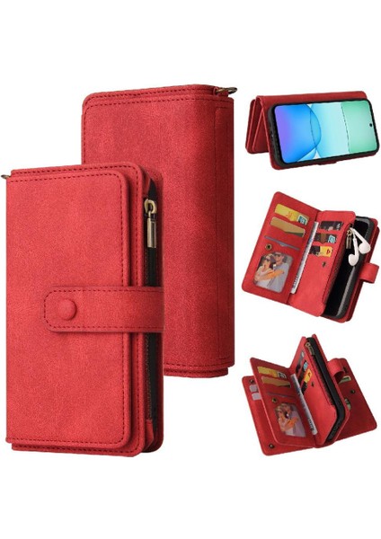 Cüzdan Telefon Kılıfı Için Kart Yuvası Standı ile Xiaomi Redmi 13 4g Pu Deri (Yurt Dışından)