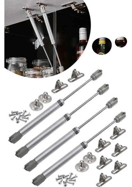 4 Adet Dolap Kapak Pistonu Gazlı Amortisörü Piston Kapak Hidroliği 27 cm Mutfak Dolabı 100N