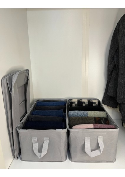 2 Adet Tela Çelik Dolap Içi Düzenleyici 45 x 25 x 20 Raf Düzenleyici Katlanabilir Kıyafet Organizeri