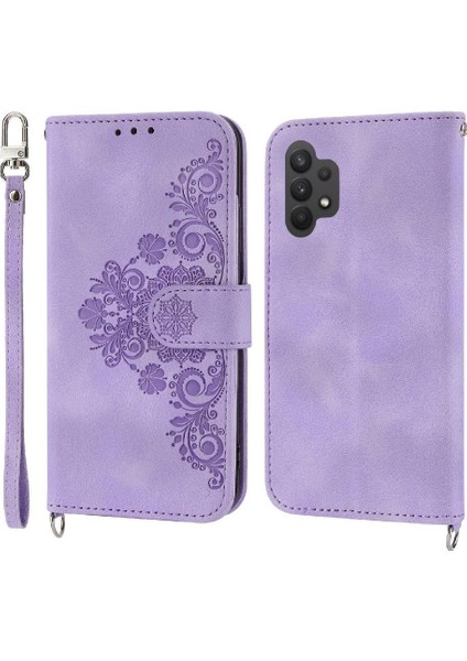 Samsung Galaxy A32 4g Darbeye Dayanıklı Bileklik Çoklu Kredi Için Flip Case (Yurt Dışından)