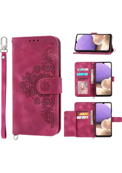 Samsung Galaxy A32 4g Darbeye Dayanıklı Bileklik Çoklu Kredi Için Flip Case (Yurt Dışından)