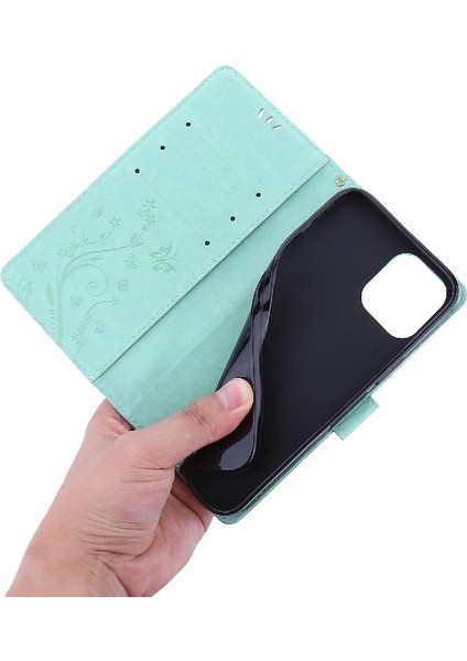 IPhone 14 Için Filp Durumda Pro Max Pu Deri Kart Tutucu Kickstand Bilek (Yurt Dışından)
