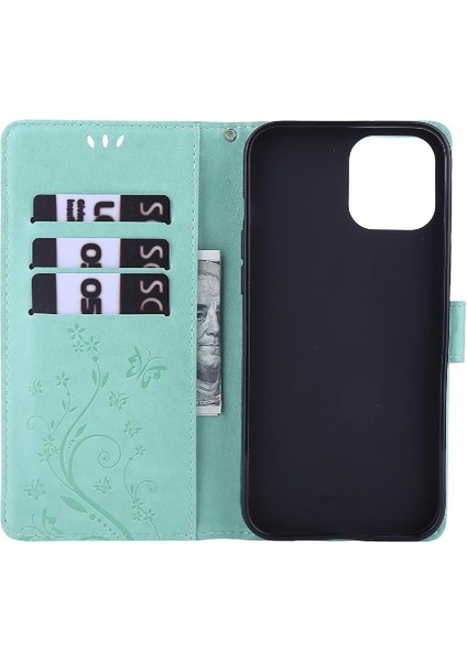 IPhone 14 Için Filp Durumda Pro Max Pu Deri Kart Tutucu Kickstand Bilek (Yurt Dışından)