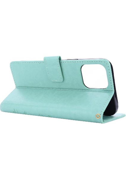 IPhone 14 Için Filp Durumda Pro Max Pu Deri Kart Tutucu Kickstand Bilek (Yurt Dışından)