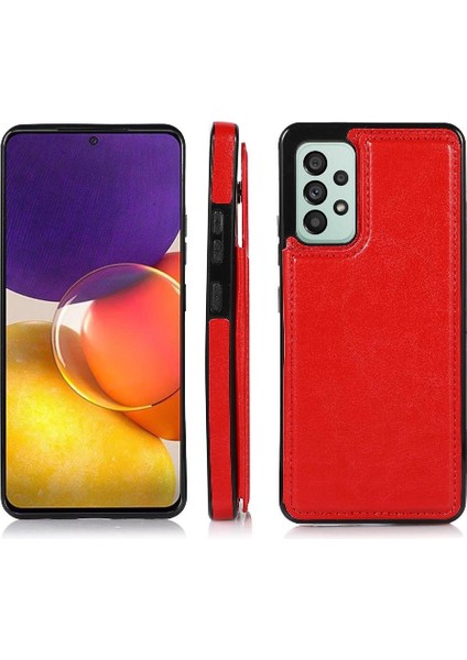 Cüzdan Kılıf Samsung Galaxy A73 5g Pu Deri Kart Yuvaları Çift Toka (Yurt Dışından)