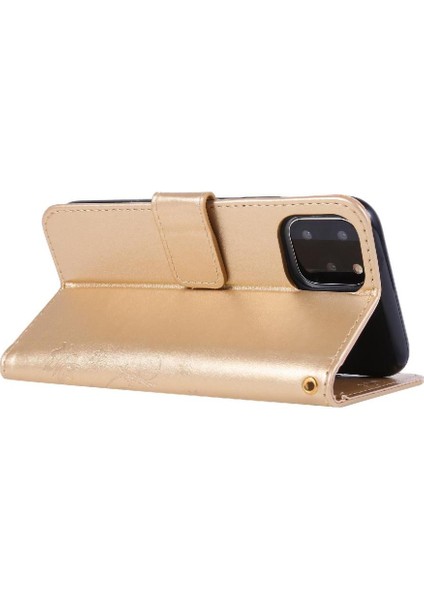 IPhone 11 Için Filp Durumda Pro Max Kart Tutucu Bilek Kayışı Kickstand Pu (Yurt Dışından)