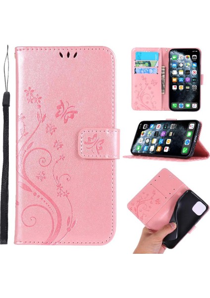 IPhone 12 Için Filp Durumda Pro Max Kart Tutucu Bilek Kayışı Pu Deri Kapatma (Yurt Dışından)