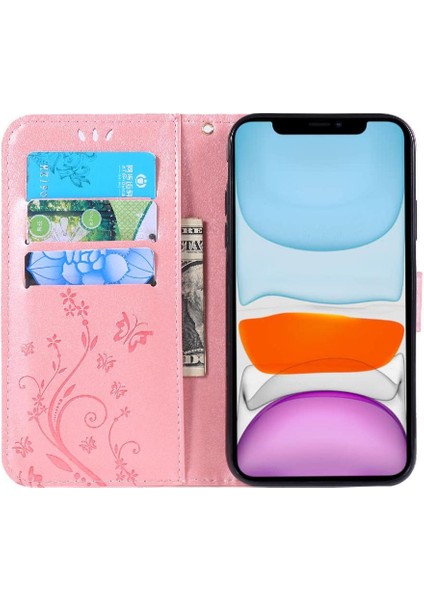 IPhone 11 Için Filp Durumda Kart Tutucu Manyetik Kapatma Pu Deri Kickstand (Yurt Dışından) modelleri