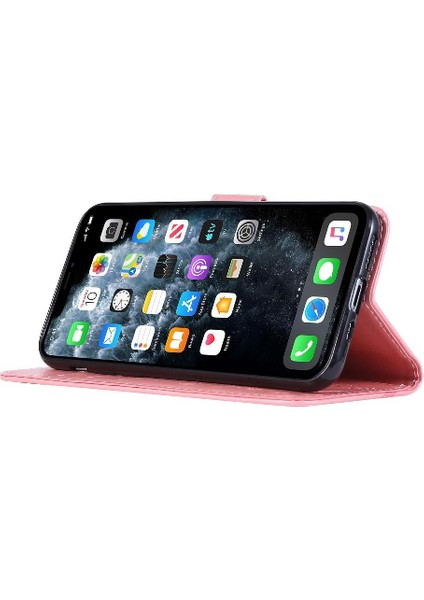 IPhone 12 Için Filp Durumda Pro Max Kart Tutucu Bilek Kayışı Pu Deri Kapatma (Yurt Dışından)
