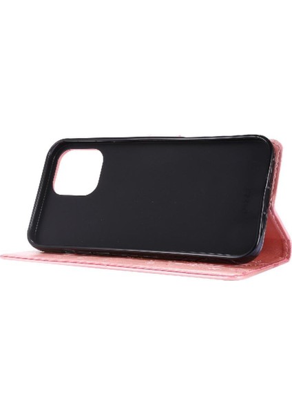 IPhone 14 Için Filp Durumda Pro Kart Tutucu Kickstand Bilek Kayışı Manyetik Pu (Yurt Dışından)