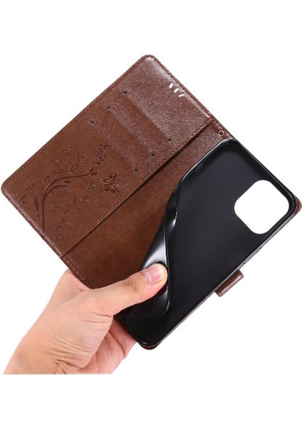 IPhone 14 Için Filp Durumda Pro Max Pu Deri Kart Tutucu Kickstand Bilek (Yurt Dışından)