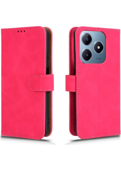 Realme C63 Kickstand Pu Deri Yan Toka Cüzdan Kartı Için Flip Case (Yurt Dışından)