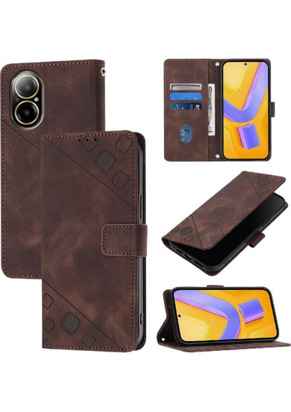 Realme C67 4g Manyetik Deri Cüzdan Kapak Çevirin Kart Tutucu (Yurt Dışından)