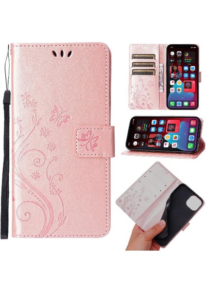 IPhone 15 Için Pu Deri Kickstand Durumda Kart Tutucu Manyetik Kapatma (Yurt Dışından)