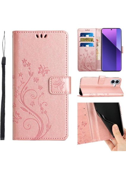 IPhone 16 Için Filp Durumda Manyetik Kapatma Kart Tutucu Pu Deri Kickstand (Yurt Dışından)