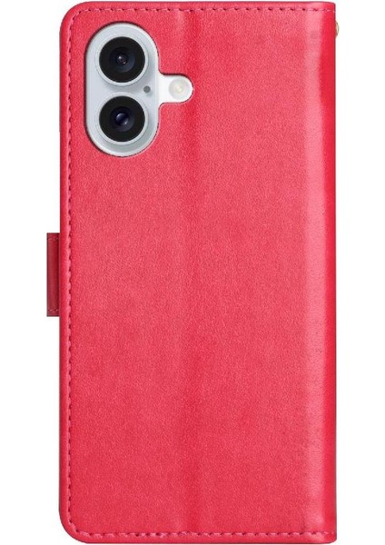 IPhone 16 Için Filp Durumda Artı Bilek Kayışı Pu Deri Kart Tutucu Manyetik (Yurt Dışından)