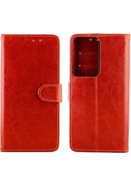 Samsung Galaxy S21 Ultra 5g Kart Tutucu Kickstand Manyetik Için Flip Case (Yurt Dışından)