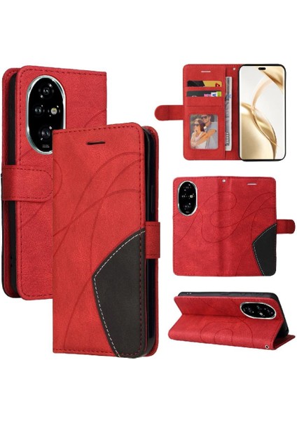 Kart Yuvası ile Onur 200 Pro Dikiş Renk Deri Cüzdan Için Flip Case (Yurt Dışından)