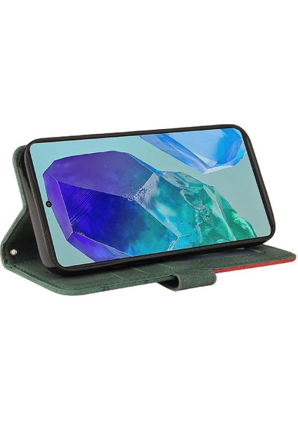 Samsung Galaxy M55 Dikiş Renk Flip Folio Kitap Için Flip Case Kart ile (Yurt Dışından)