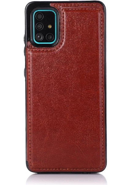 Samsung Galaxy A51 4g Kart Yuvaları Için Cüzdan Durumda Pu Deri Çift Toka (Yurt Dışından)