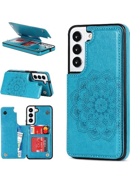 Samsung Galaxy S23 Artı Kabartmalı Mandala Için Kart Tutucu Kılıf ile Cüzdan (Yurt Dışından)