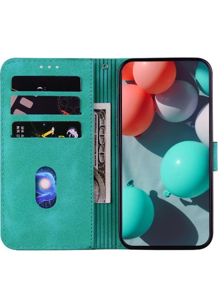 IPhone 16 Için Telefon Kılıfı Pro Cüzdan Kabartmalı Desen Kart Yuvası Fonksiyonu Pu (Yurt Dışından)