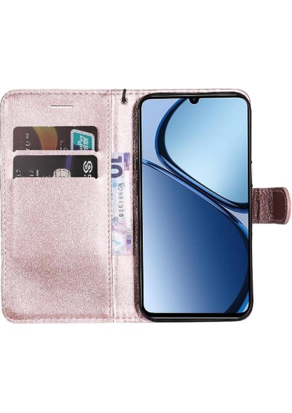 Realme C63 Için Flip Case Kart Yuvası ile Deri Iş Çantası (Yurt Dışından)