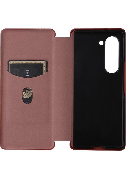 Samsung Galaxy Z Için Flip Case Kart Tutucu Kickstand Fiber ile 6 5g Kat (Yurt Dışından)