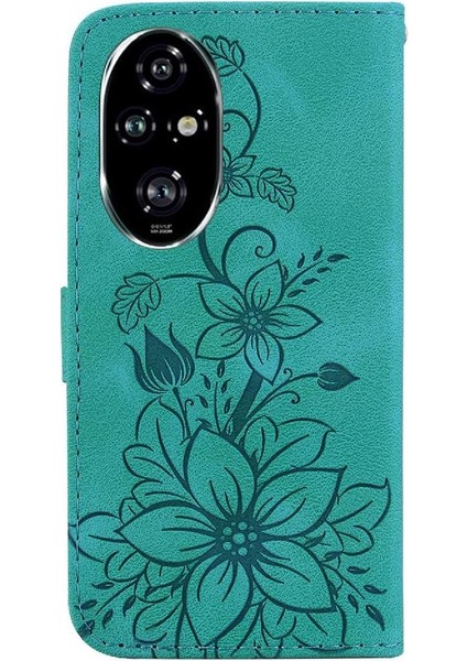 Onur Için Flip Case 200 Pro 5g Cüzdan Kart Tutucu Manyetik Kabartmalı Zambak (Yurt Dışından)