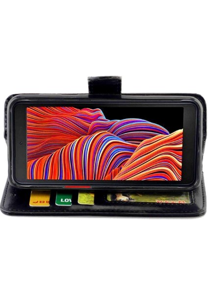 Samsung Galaxy Xcover 5 Kart Tutucu Manyetik Kapatma Pu Için Flip Case (Yurt Dışından)