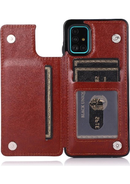 Cüzdan Kılıf Samsung Galaxy A51 5g Çift Manyetik Toka Kickstand Pu (Yurt Dışından) modelleri