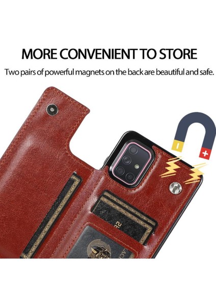 Kart Tutucu Kickstand Çift ile Samsung Galaxy A71 4g Için Cüzdan Kılıf (Yurt Dışından)