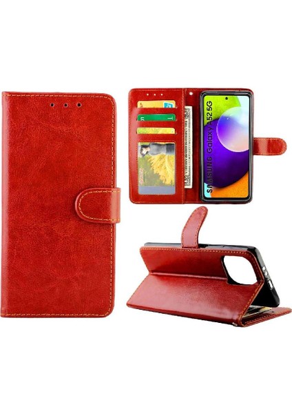 Samsung Galaxy Flip 5g Darbeye Pu Deri Kickstand Kart Için Flip Case (Yurt Dışından)