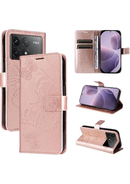 Kart Yuvası Standı ile Xiaomi Redmi K70 Pu Deri Kılıf Kickstand Çevirin (Yurt Dışından)