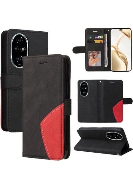 Kart Yuvası ile Onur 200 Pro Dikiş Renk Deri Cüzdan Için Flip Case (Yurt Dışından)