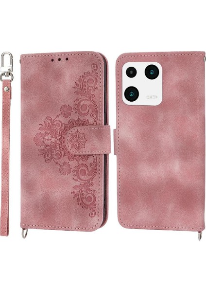 Xiaomi 13 Bileklik Kabartmalı Çoklu Kredi Kartı Yuvaları Için Flip Case (Yurt Dışından)