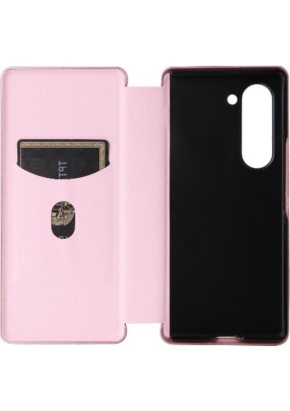 Samsung Galaxy Z Için Flip Case Kart Tutucu Kickstand Fiber ile 6 5g Kat (Yurt Dışından)