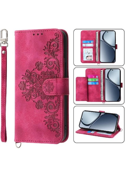 Realme C65 Darbeye Dayanıklı Kabartmalı Çoklu Kredi Kartı Yuvaları Için Flip Case (Yurt Dışından)