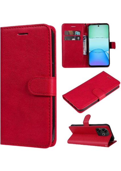 Xiaomi Redmi Için Flip Case 13 4g Deri Klasik Düz Renk (Yurt Dışından)