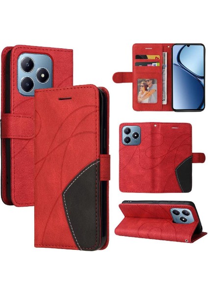 Realme C63 Kickstand Koruyucu Kart Yuvası Standı ile Flip Case (Yurt Dışından)