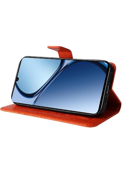 Realme C63 Flip Kickstand Darbeye Kapak Pu Deri Kart ile Kılıf (Yurt Dışından)