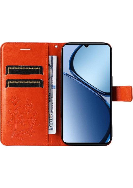 Realme C63 Flip Kickstand Darbeye Kapak Pu Deri Kart ile Kılıf (Yurt Dışından)