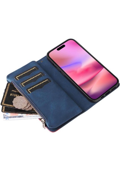 IPhone 16 Için Dokuz Kart Yuvaları Kart Yuvası ile Iki Renkli Dikiş (Yurt Dışından) indirimleri