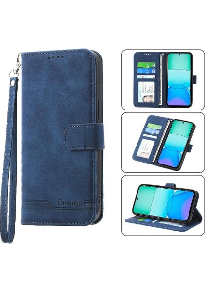 Xiaomi Redmi Için Flip Case 13 4g Bileklik Manyetik Kapatma Kart Yuvaları (Yurt Dışından)